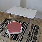 Комплект стіл та стул дитячий ChildWood - Set Стіл білий прямокутний + стілець білий рожевий Мушля (Фанера), фото 3