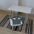 Комплект дитячий стіл та стул білий прямокутний сірий Корона, фото 3