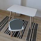 Комплект дитячий стіл та стул білий прямокутний сірий Мушля, фото 3