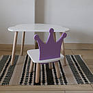 Комплект дитячий стіл хмаринка та стул білий бузковий Корона, фото 2