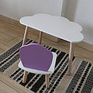 Комплект дитячий стіл хмаринка та стул білий бузковий Мушля, фото 3