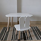 Комплект дитячий стіл хмаринка та стілець білий Зайчик, фото 2