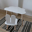 Комплект дитячий стіл хмаринка та стілець білий Зайчик, фото 3