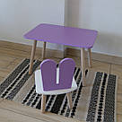Комплект дитячий стіл бузковий та стілець білий бузковий Зайчик. Для діток 1-ї групи зросту (93-116см.), фото 3