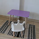 Комплект дитячий стіл бузковий та стілець білий Корона. Для діток 1-ї групи зросту (93-116см.), фото 3