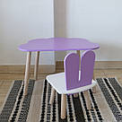 Комплект стіл та стул дитячий ChildWood - Set Стіл бузковий хмаринка + стілець білий бузковий Зайчик, фото 2