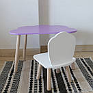 Комплект стіл та стул дитячий ChildWood - Set Стіл бузковий Хмаринка + стілець білий Мушля (Фанера), фото 2