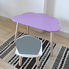 Комплект стіл та стул дитячий ChildWood - Set Стіл бузковий хмаринка + стілець білий сірий Мушля (Фанера), фото 3