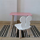 Комплект стіл та стул дитячий ChildWood - Set  Стіл рожевий прямокутний + стілець білий Метелик  (Фанера), фото 2