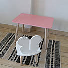 Комплект стіл та стул дитячий ChildWood - Set  Стіл рожевий прямокутний + стілець білий Метелик  (Фанера), фото 3