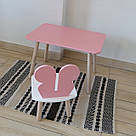 Комплект стіл та стул дитячий ChildWood - Set Стіл рожевий прямокутний + стілець білий рожевий Метелик, фото 3