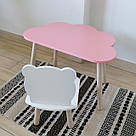 Комплект стіл та стул дитячий ChildWood - Set  Стіл рожевий хмаринка + стілець білий Ведмедик (Фанера), фото 3