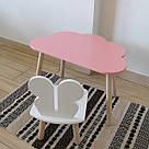Комплект стіл та стул дитячий ChildWood - Set Стіл рожевий хмаринка + стілець білий Метелик (Фанера), фото 3