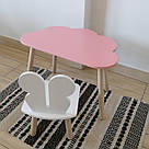 Комплект стіл та стул дитячий ChildWood - Set Стіл рожевий хмаринка + стілець білий Метелик (Фанера), фото 4