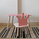 Комплект стіл та стул дитячий ChildWood - Set Стіл рожевий хмаринка + стілець білий рожевий Корона (Фанера), фото 2