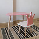 Комплект стіл та стул дитячий ChildWood - Set Стіл рожевий хмаринка + стілець білий рожевий Корона (Фанера), фото 4