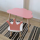 Комплект стіл та стул дитячий ChildWood - Set Стіл рожевий хмаринка + стілець білий рожевий Корона (Фанера), фото 6