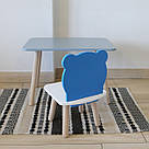 Комплект стіл та стул дитячий ChildWood - Set  Стіл сірий прямокутний + стілець білий блакитний Ведмедик, фото 2