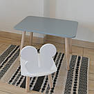 Комплект стіл та стул дитячий ChildWood - Set Стіл сірий прямокутний + стілець білий Метелик (Фанера), фото 3