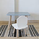 Комплект стіл та стул дитячий ChildWood - Set  Стіл сірий прямокутний + стілець білий Мушля (Фанера), фото 2