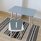 Комплект стіл та стул дитячий ChildWood - Set Стіл сірий прямокутний + стілець білий сірий Зайчик (Фанера), фото 3