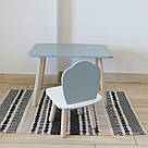 Комплект стіл та стул дитячий ChildWood - Set Стіл сірий прямокутний + стілець білий сірий Мушля (Фанера), фото 2