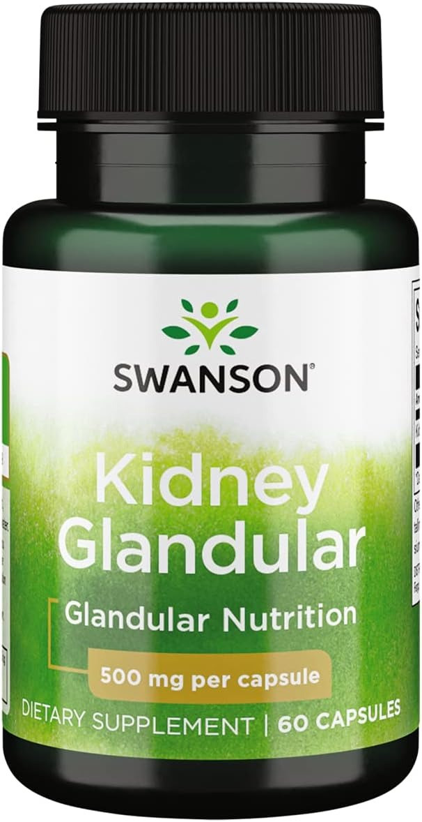 Swanson, Raw Kidney Glandular, 500 мг, 60 капсул