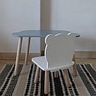 Комплект стіл та стул дитячий ChildWood - Set  Стіл сірий хмаринка + стілець білий Ведмедик (Фанера), фото 2