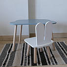 Комплект стіл та стул дитячий ChildWood - Set  Стіл сірий хмаринка + стілець білий Зайчик  (Фанера), фото 2