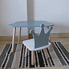 Комплект стіл та стул дитячий ChildWood - Set  Стіл сірий хмаринка + стілець білий сірий Корона  (Фанера), фото 2