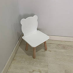 Стульчик дитячий ChildWood ведмедик білий Kids Dream (Фанера)