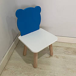 Стульчик дитячий ChildWood ведмедик блакитний+білий Kids Dream (Фанера)