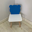 Стульчик дитячий ChildWood ведмедик блакитний+білий Kids Dream (Фанера), фото 2