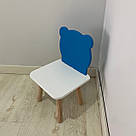 Стульчик дитячий ChildWood ведмедик блакитний+білий Kids Dream (Фанера), фото 3