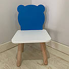 Стульчик дитячий ChildWood ведмедик блакитний+білий Kids Dream (Фанера), фото 4