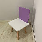 Стульчик дитячий ChildWood ведмедик бузковий+білий Kids Dream (Фанера), фото 3