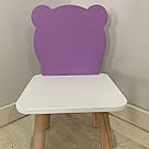 Стульчик дитячий ChildWood ведмедик бузковий+білий Kids Dream (Фанера), фото 4