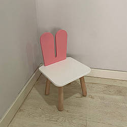 Стульчик дитячий ChildWood зайчик рожевий+білий Kids Dream (Фанера)