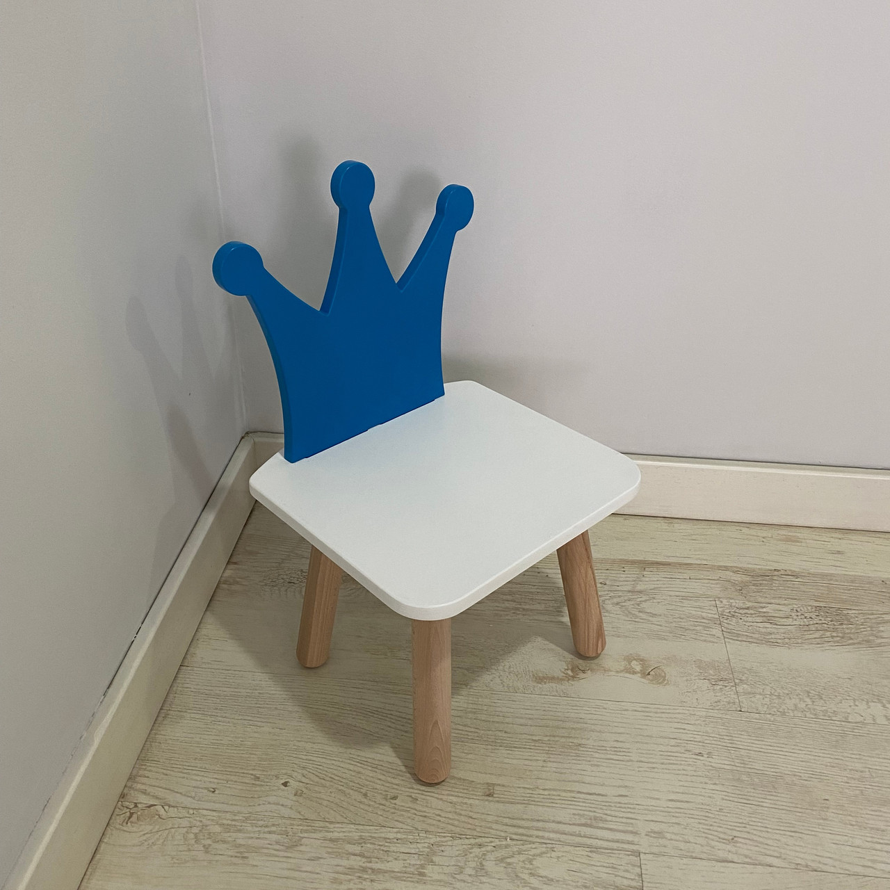 Стульчик дитячий ChildWood корона блакитний+білий Kids Dream (Фанера), фото 1