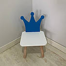 Стульчик дитячий ChildWood корона блакитний+білий Kids Dream (Фанера), фото 2