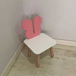 Стульчик дитячий ChildWood метелик рожевий+білий Kids Dream (Фанера)
