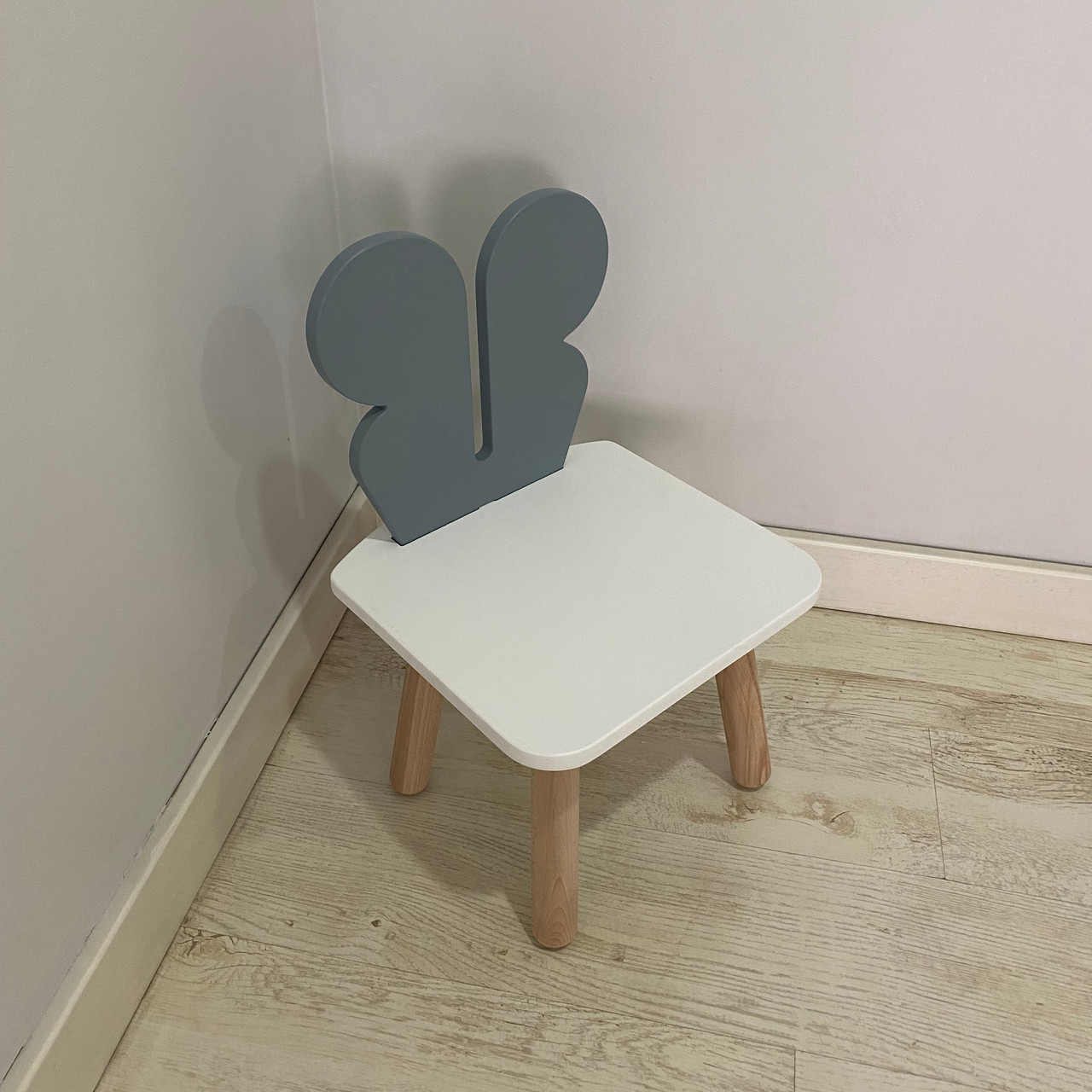 Стульчик дитячий ChildWood метелик сірий+білий Kids Dream (Фанера), фото 1