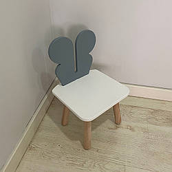 Стульчик дитячий ChildWood метелик сірий+білий Kids Dream (Фанера)