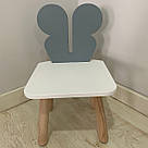 Стульчик дитячий ChildWood метелик сірий+білий Kids Dream (Фанера), фото 4