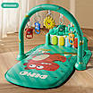 Дитячий ігровий килимок для немовляти розвиток координації звук підсвічування піаніно ростомір 5 брязкалець-підвісок, фото 3