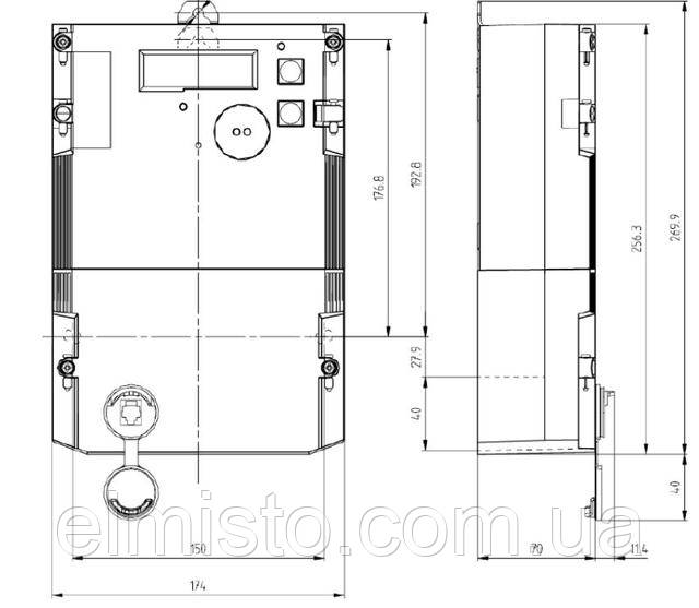 Габаритный чертеж электросчетчика Landis+Gyr ZMY410CW1U0L40.01.1021