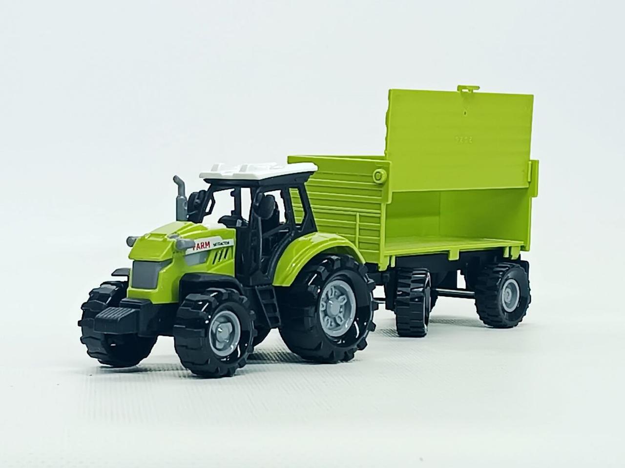 Спецтехніка Shantou Трактор «Farm truck set» з причепом (24 см) 550-8P