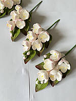 КОНДИТЕРСЬКА ПРИКРАСА “МАГНОЛІЯ БОРДОВА ІЗ СРІБНИМ ЛИСТЯМ” ТМ Slado