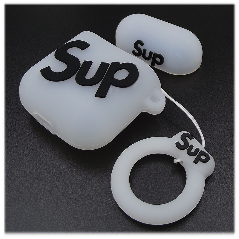 Чохол для Airpods 1/2 Toys Силіконовий Sup білий