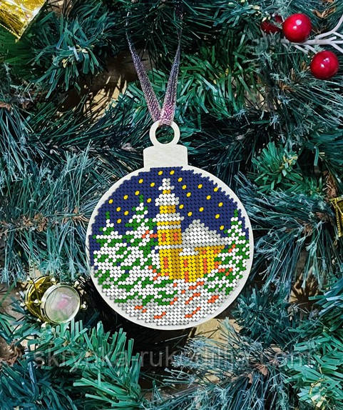Іграшка ІГР-Д-12 дерев'яна яна новорічна для вишивання Магія Візерунку